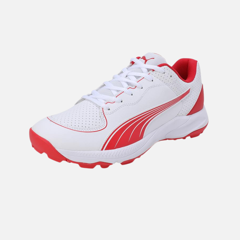 Puma Unisex-Adult 24 Fh Rubber Cricket Shoes -White-Red