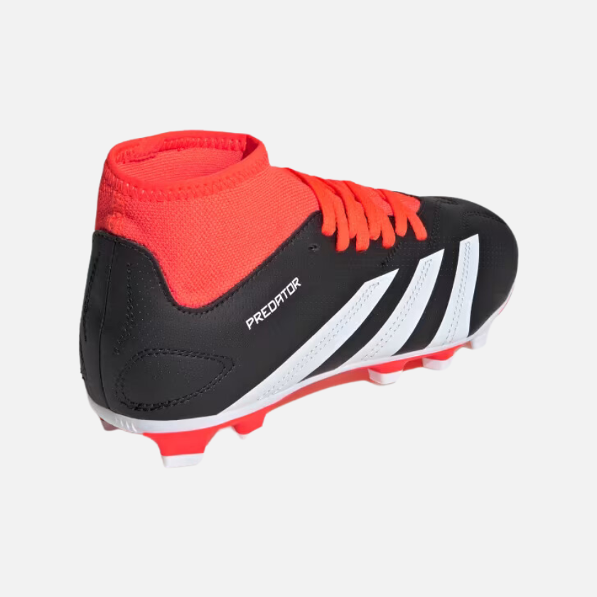 Adidas Predator Club Sock Flexible Groung Kids Unisex Football Shoes (4-16Year) -Core Black/Cloud White/Solar Red