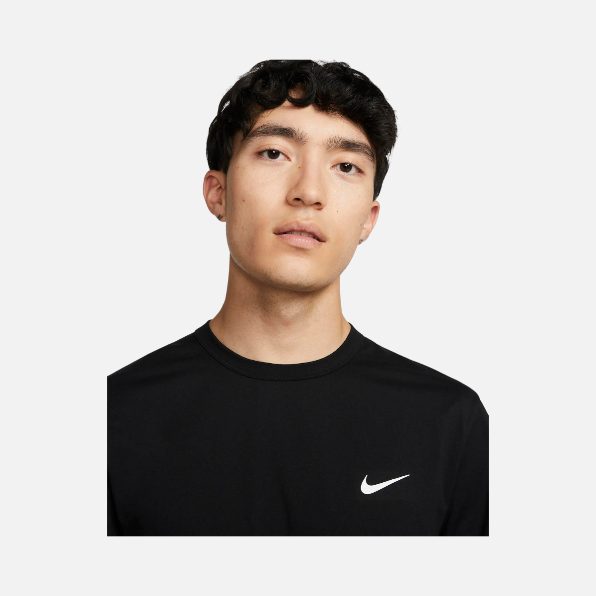 Nike Dri-FIT UV Hyverse Men's Short-Sleeve Fitness Top -Black/White