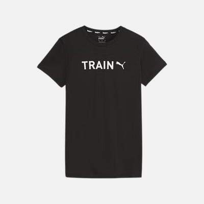 Puma Train Graphic Women's Training T-shirt -Black-Q1 solid graphic