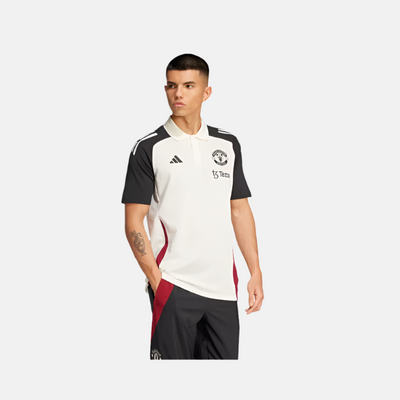 Adidas Manchester United Tiro 24 Men's Polo T-Shirt -Off White/Black