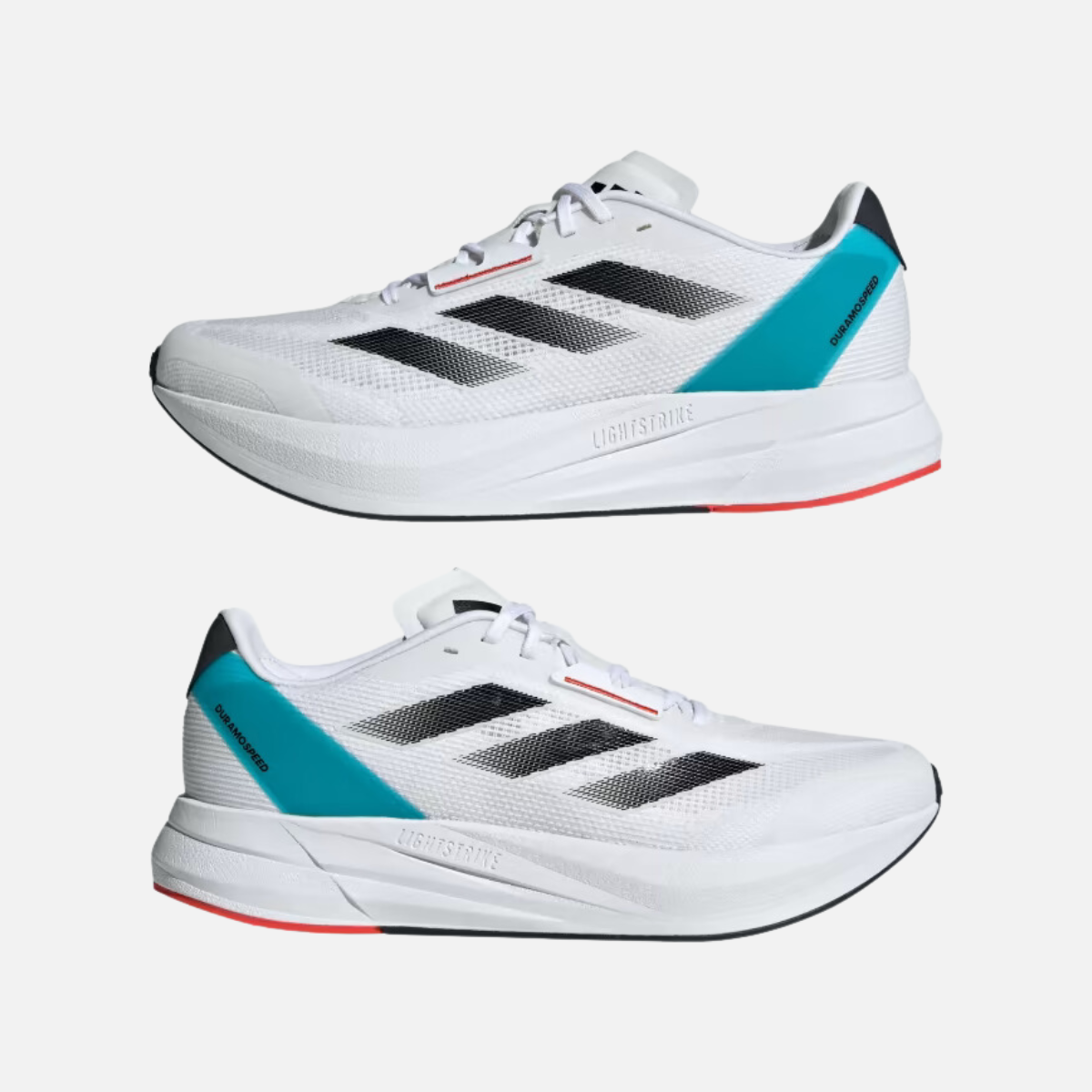 Adidas Duramo Speed Men's Running Shoes -Cloud White/Core Black/Lucid Cyan