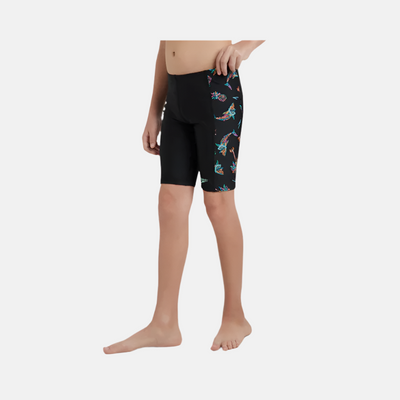 Speedo Endurance10 Side Panel Digital Print Boy's Jammer -Black/Anthracite/Arctic Glass