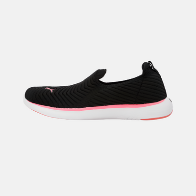 Puma Softride Pegasi Knit Women's Slip-On Shoes -Black/Passionfruit