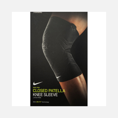 Nike Pro Closed Patella 3.0 Outdoor Sports Gym Training Knee Sleeve -Black/White (1 Piece)