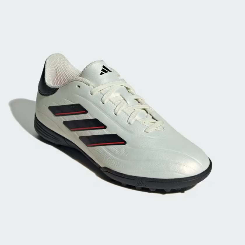 Adidas Copa Pure II League Turf Fooball Kids Unisex Shoes (4-16Year) -Ivory/Core Black/Solar Red