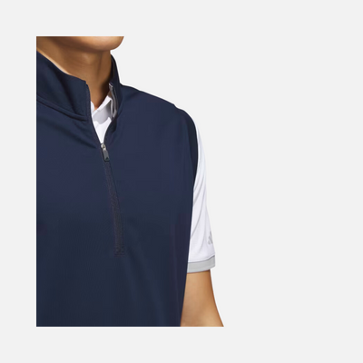 Adidas Elevated 1/4 Zip Pullover Men's Golf Vest - Collegiate Navy