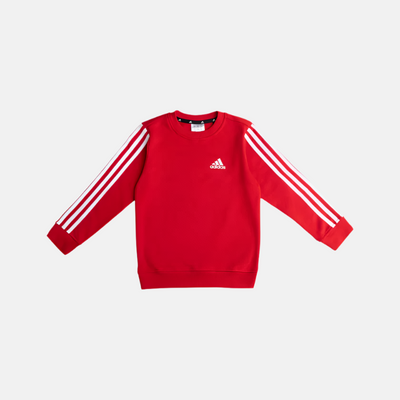 Adidas B 3Stripes Kids Girl Sweat shirt (5-16 Years) -Better Scarlet