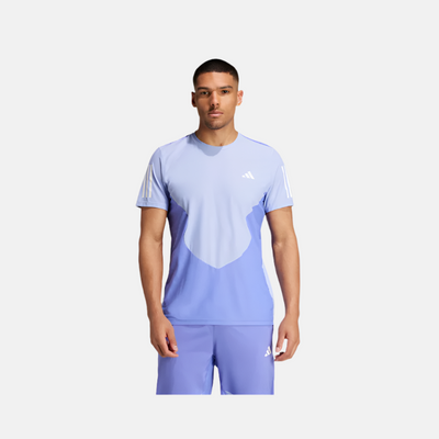 Adidas Own the Run Colorblock Aeroready Men's Running T-shirt -Semi Cobalt Blue/Blue Spark