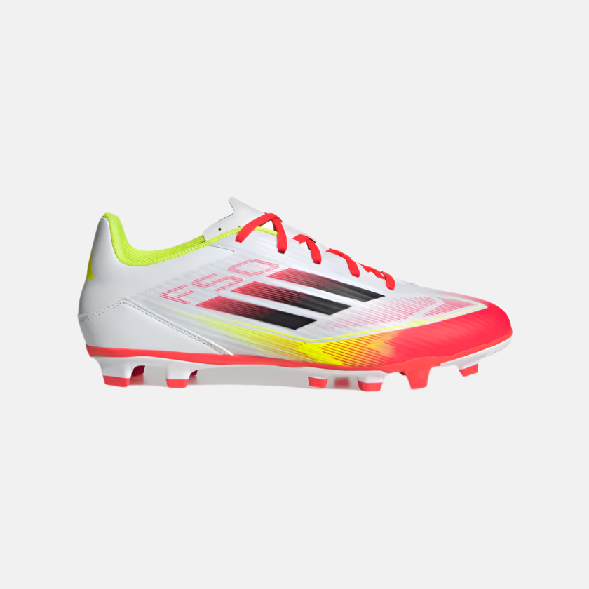 Adidas F50 Club Firm/Multi-Ground Football Shoes -Cloud White/Core Black/Solar Yellow