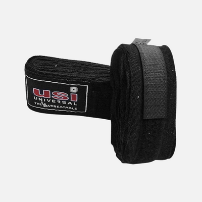 USI Universal Cotton Hand Wraps and Support 4.55m (180") -Black/Blue/Red