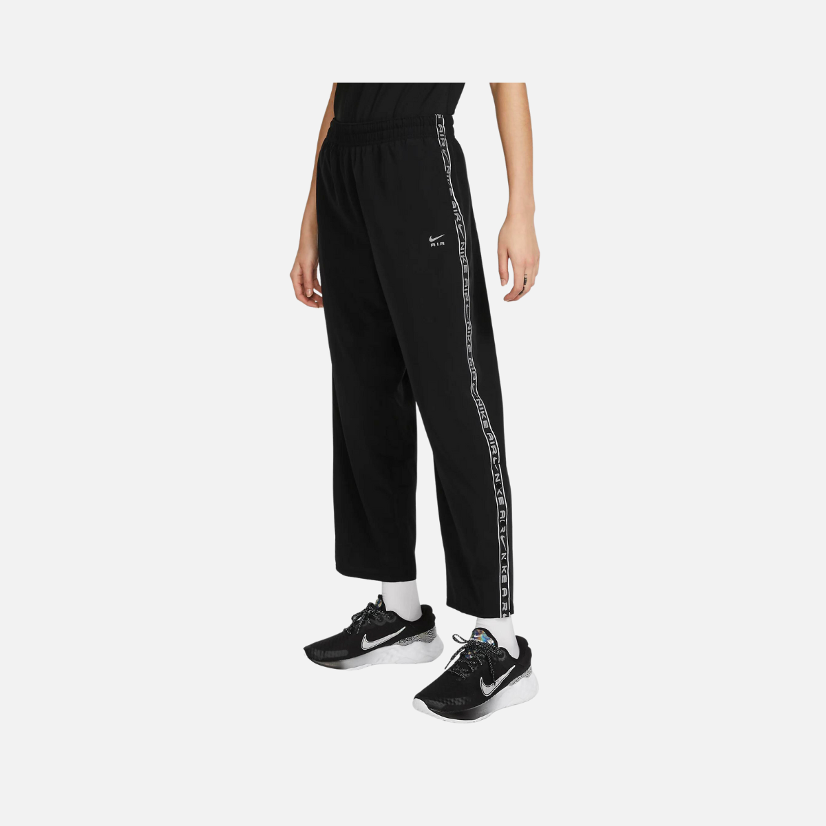 Nike Air Women's Mid-Rise Running Trousers -Black/Black/White