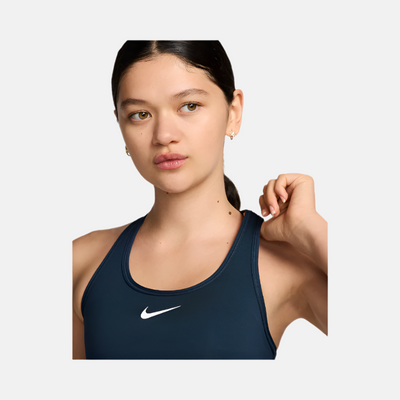 Nike Swoosh Medium-Support Padded Women's Sports Bra -Armoury Navy/White