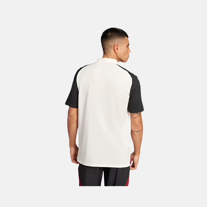 Adidas Manchester United Tiro 24 Men's Polo T-Shirt -Off White/Black