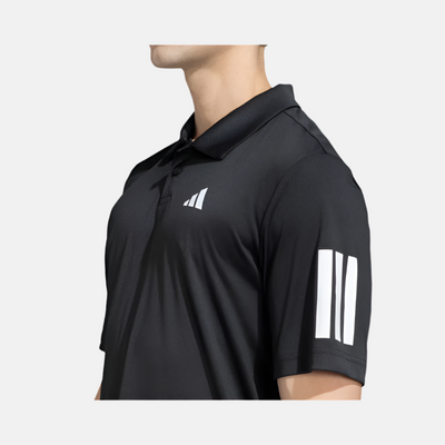 Adidas 3 Stripes Men's Tennis Polo T-shirt -Black