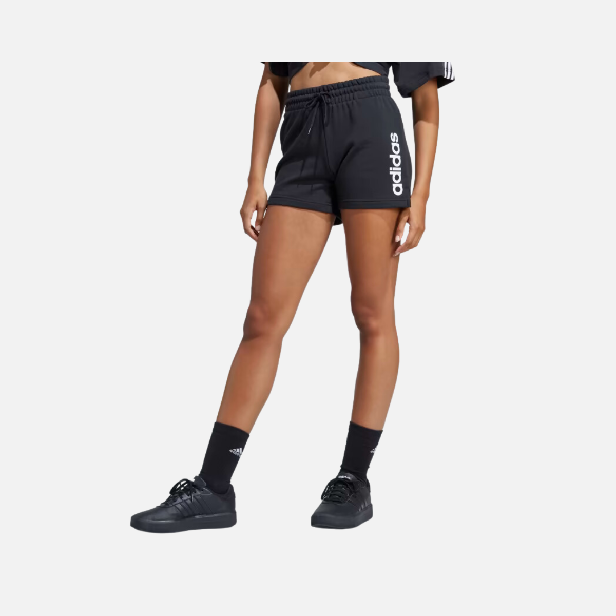 Adidas Essentials Linear French Terry Women's Shorts -Black/White
