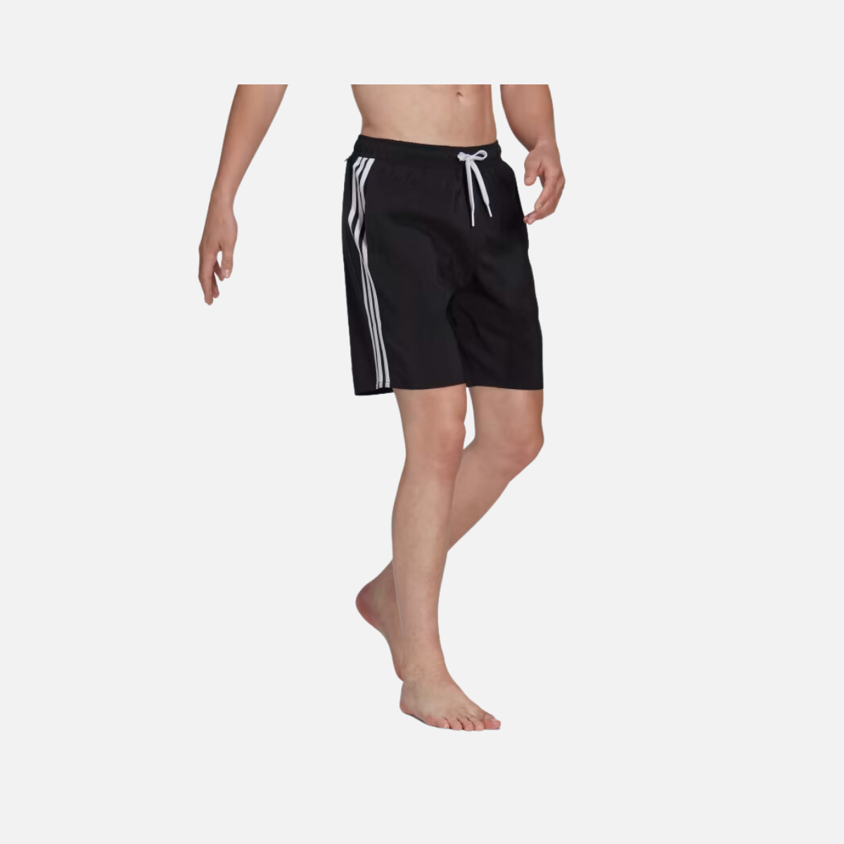 Adidas 3 Stripes CLX Men's Swim Shorts -Black/White