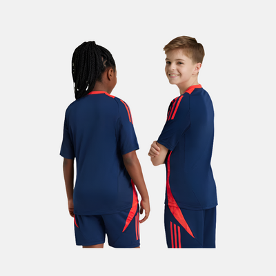 Adidas Manchester United Tiro 24 Kids Unisex Football Training Jersey (7-16 Years) -Night Indigo/Bright Red