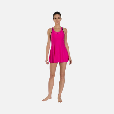 Speedo Racerback Swimdress Women With Boyleg  -Electric pink/Black