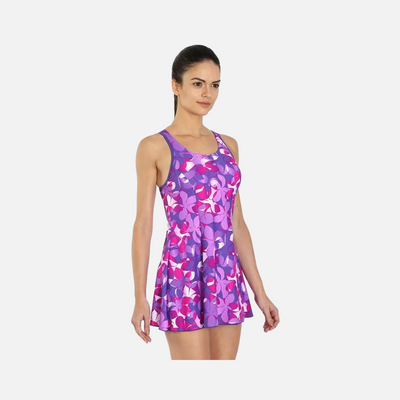 Speedo All Over Print Radial Radiance Women's Swimdress - Lava Red/Electric Pink/Tapestry