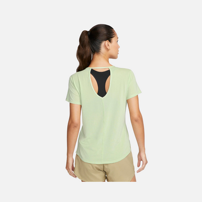 Nike Dri-FIT One Breathe Women's Short-Sleeve Top -Honeydew/White