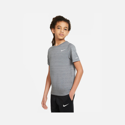 Nike Dri-FIT Miler Older Kids Boys Training Top -Smoke Grey