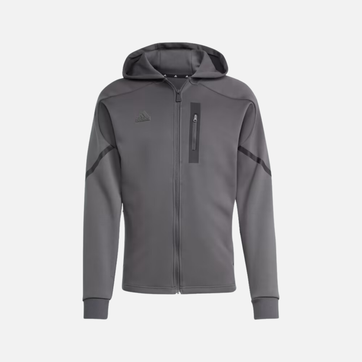 Adidas Designed Men's Full Zip Hoodie -Grey Six