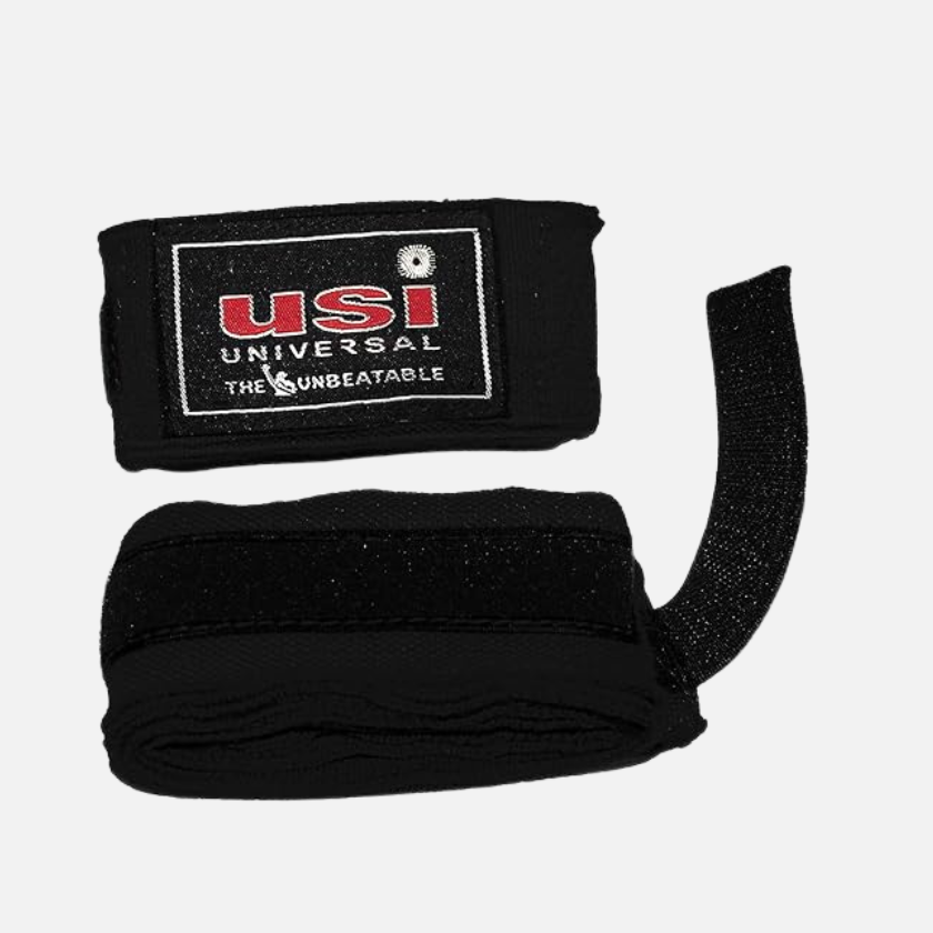 USI Universal Cotton Hand Wraps and Support 4.55m (180") -Black/Blue/Red