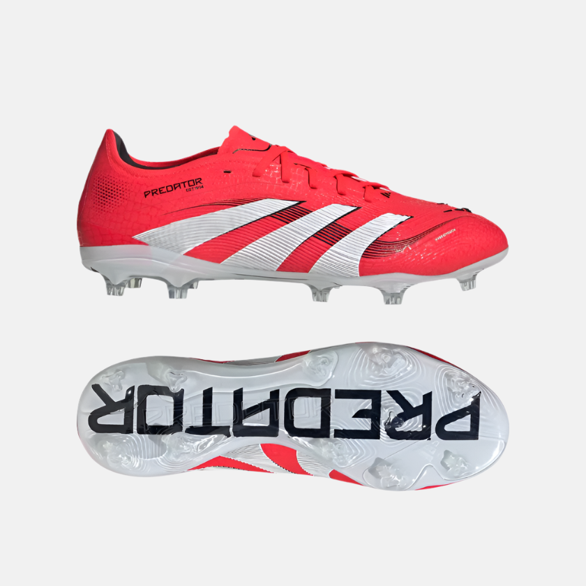 Adidas Predator Pro Firm Ground Unisex Football Shoes -Lucid Red/Cloud White/Core Black