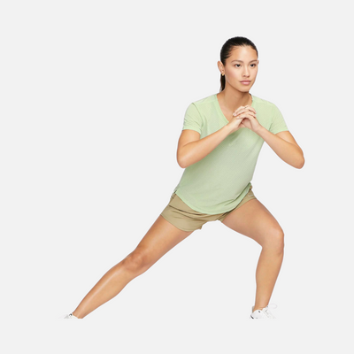 Nike Dri-FIT One Breathe Women's Short-Sleeve Top -Honeydew/White