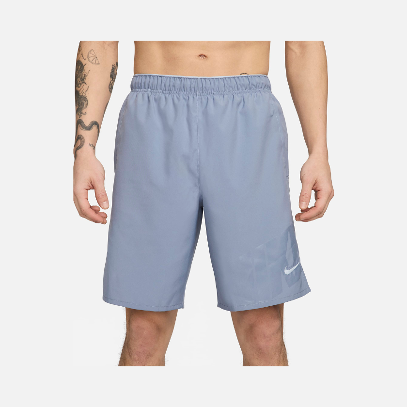 Nike Challenger Men's Dri-FIT 23cm (approx.) Unlined Running Shorts -Ashen Slate/Light Armoury Blue/Black/Light Armoury Blue