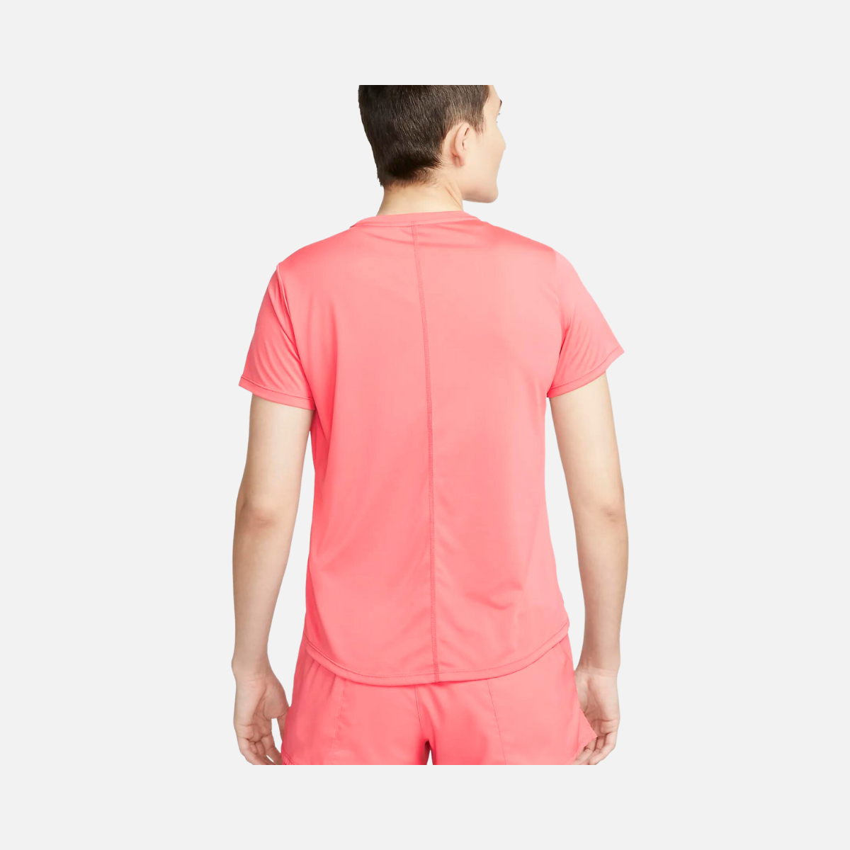 Nike Dri-Fit One Women's Standard-Fit Short-Sleeve Top-Sea Coral/White