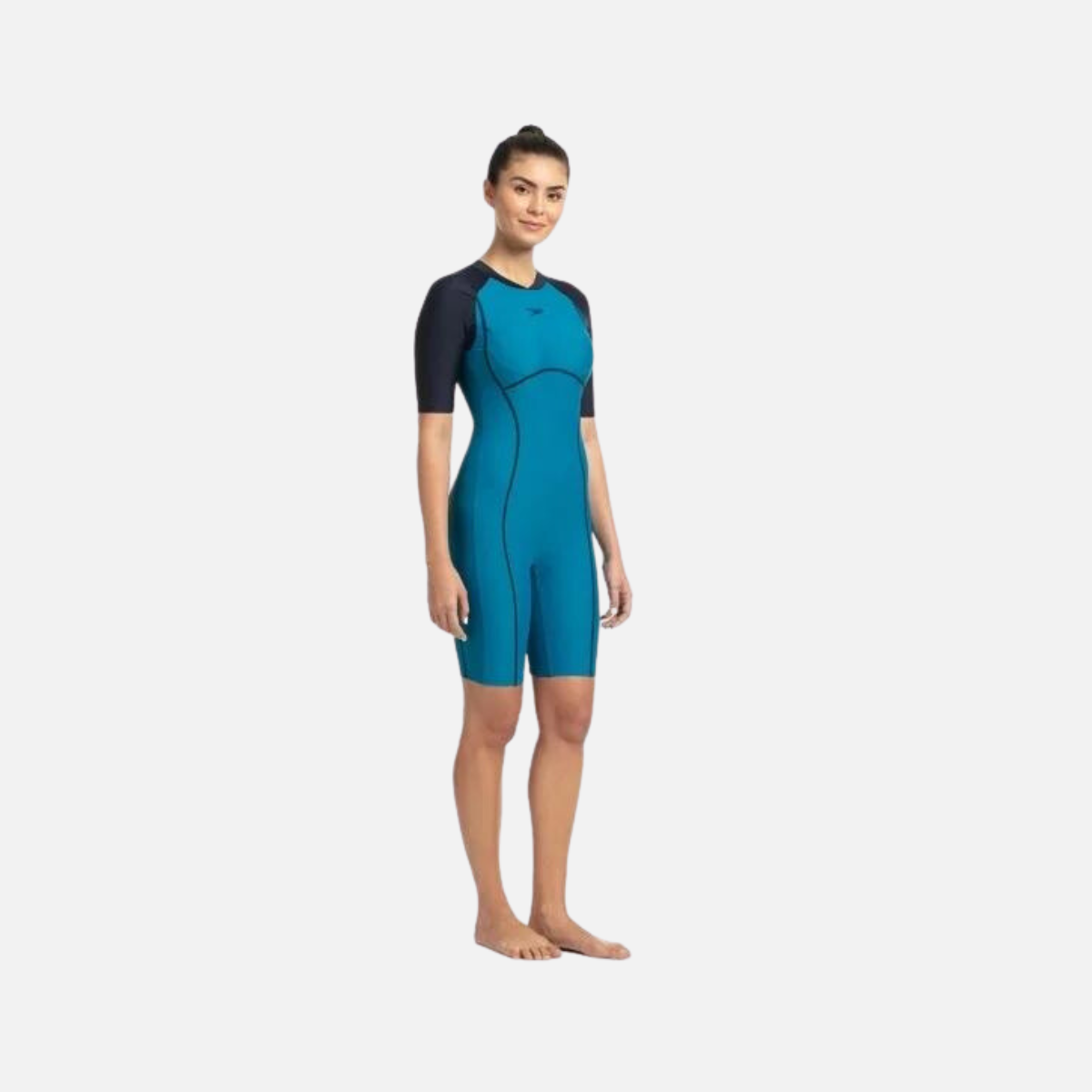 Speedo Essential Splice Kneesuit Women's Swimsuit - Nordic Teal/True Navy