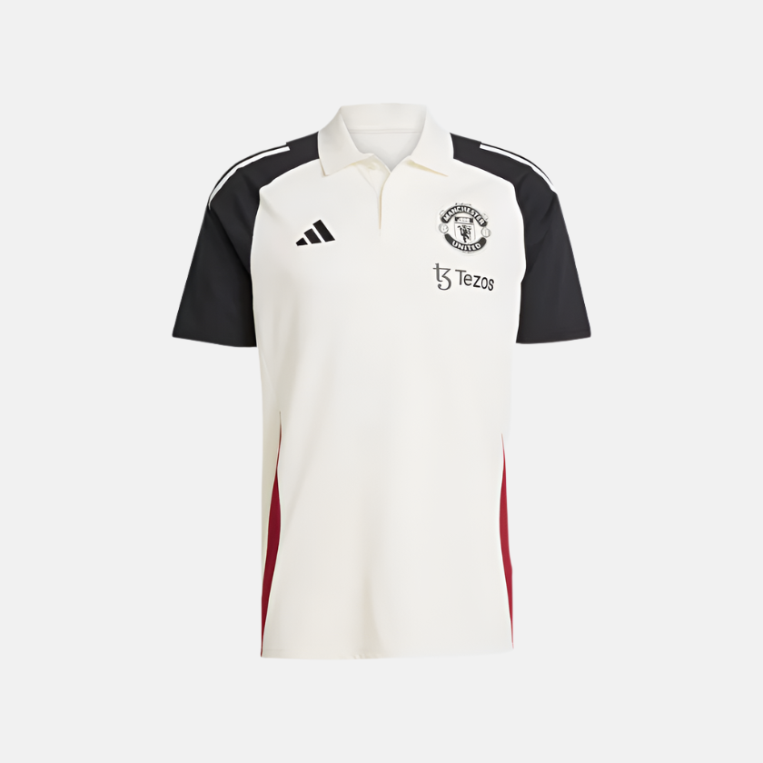 Adidas Manchester United Tiro 24 Men's Polo T-Shirt -Off White
