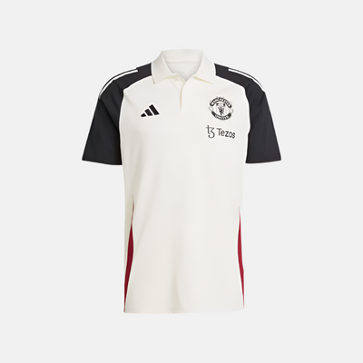 Adidas Manchester United Tiro 24 Men's Polo T-Shirt -Off White/Black