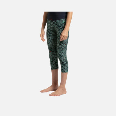 Speedo Girl's Endurance 10 Boomstar Printed Active Capri - True Navy & Green Glow