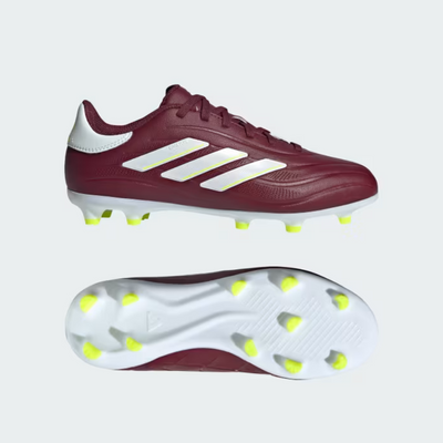 Adidas Copa Pure II League Firm Ground Fooball Kids Unisex Shoes (4-7Year) -Shadow Red/Cloud White/Team Solar Yellow 2