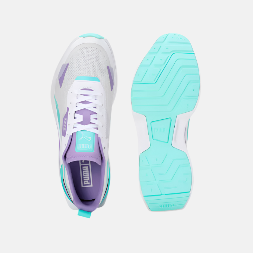 Puma Kosmo Rider V1 Women's Running Shoes -Feather Gray/Electric Peppermint/Lavender Alert