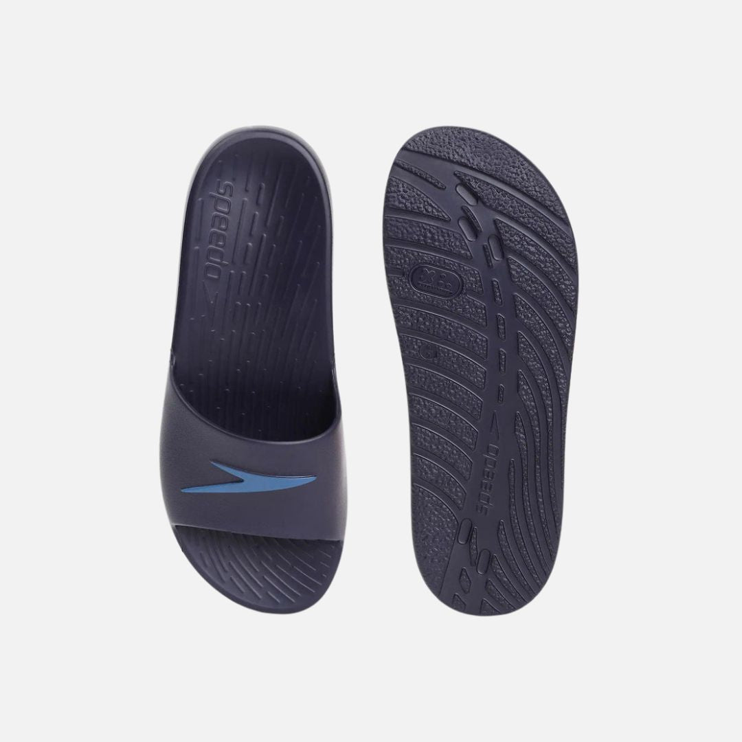 Speedo Men's Single Colour Slides - True Navy & Blue Flame