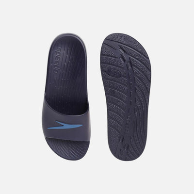 Speedo Men's Single Colour Slides - True Navy & Blue Flame
