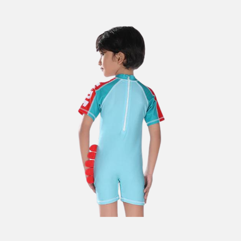 Airavat Dino Cyan Kids Boy Swimming Costume -Light Green