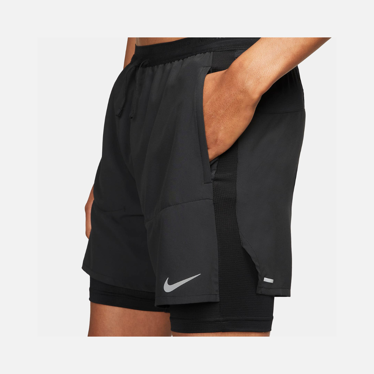 Nike Dri-FIT Stride Men's Hybrid Running Shorts -Black