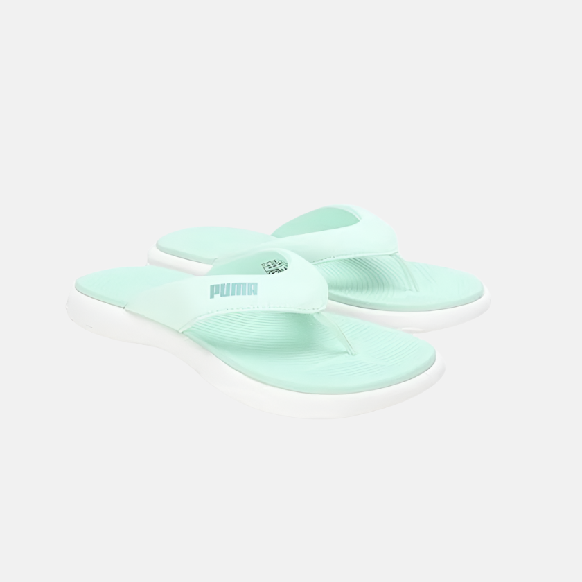 Puma Royalcat Softride Lumina Women's Slipper - Warm White/Minty Burst