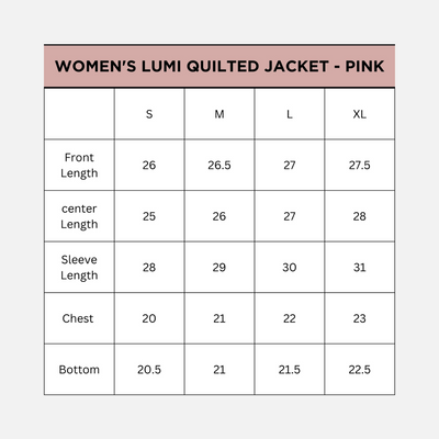 Adventure Worx Lumi Quilt Lite Women's Camping Jacket -Pink