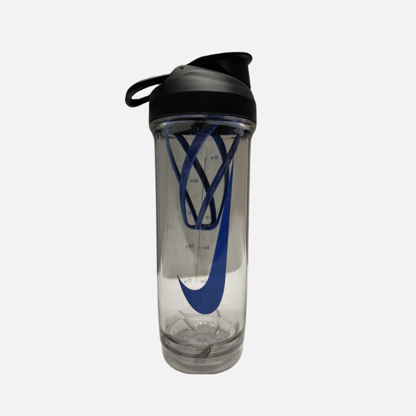 Nike Transparent Recharge 2.0 Gym Shaker Bottle -Clear/Black/Clear/Black/Volt/Clear Black/Royal Blue