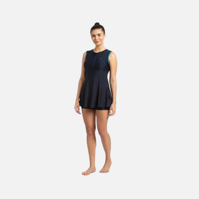 Speedo Adult Female Closedback Swim Dress Essential With Boyleg - True Navy/Nordic Teal