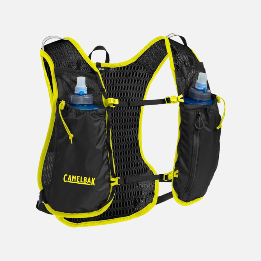 Camelbak Quick Stow Flasks Women's Trail Run Vest 17oz (1L) (32-43 in)-Adriatic Blue/Black/Safety Yellow