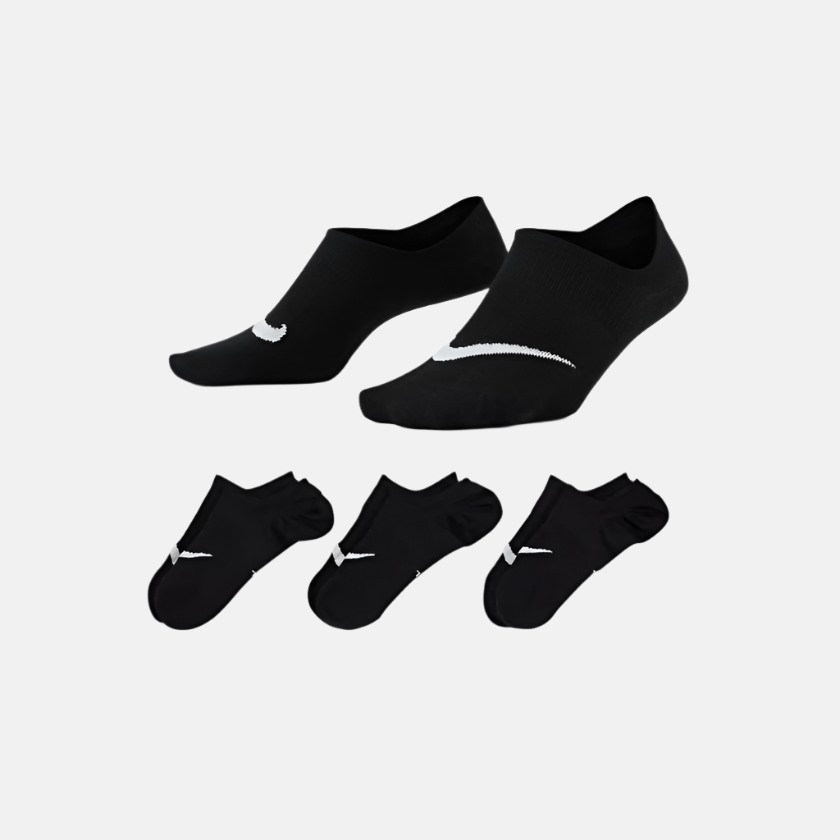 Nike Everyday Plus Lightweight Women's Training Footie Socks -Black/White