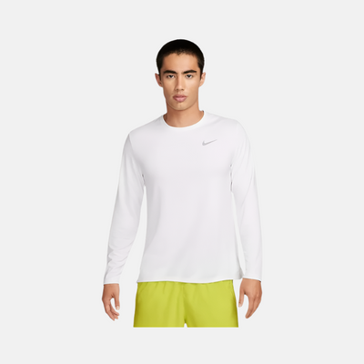 Nike Dri-FIT Miler Long-Sleeve  Men's Running Top -White