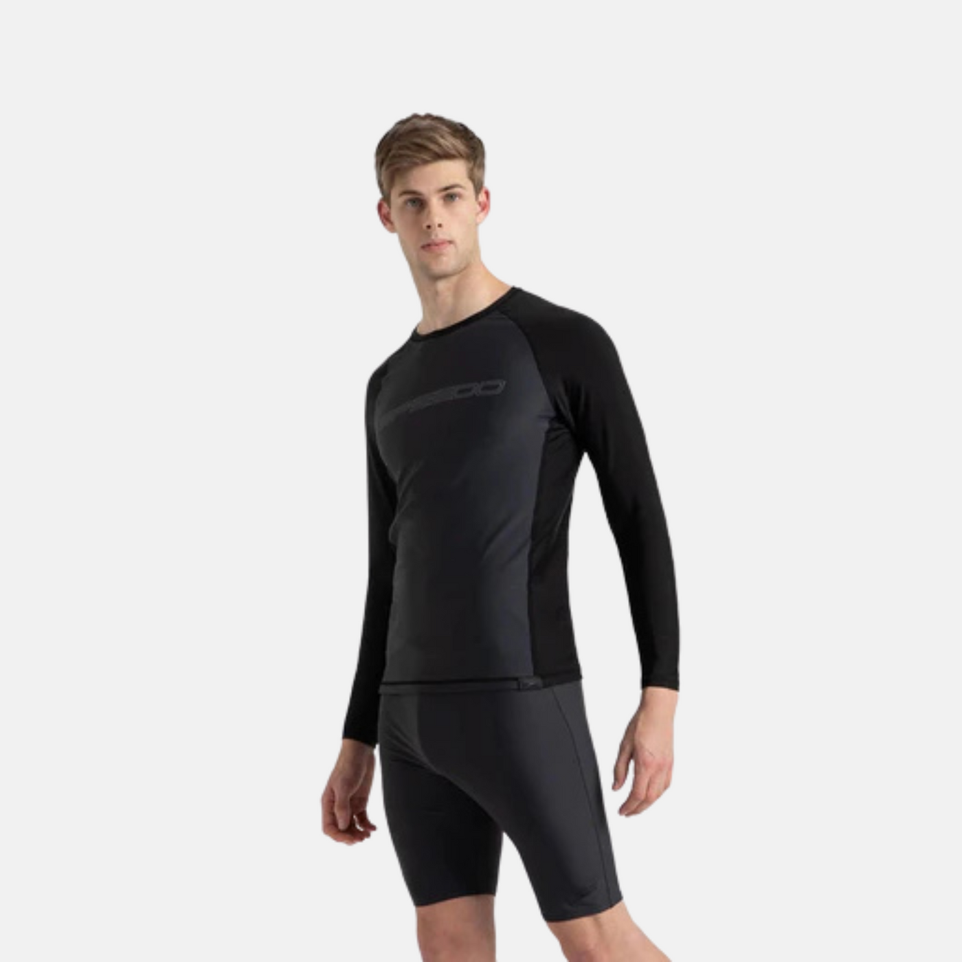 Speedo Men’s Endurance10 Long Sleeve Sun Top – Grey / Black